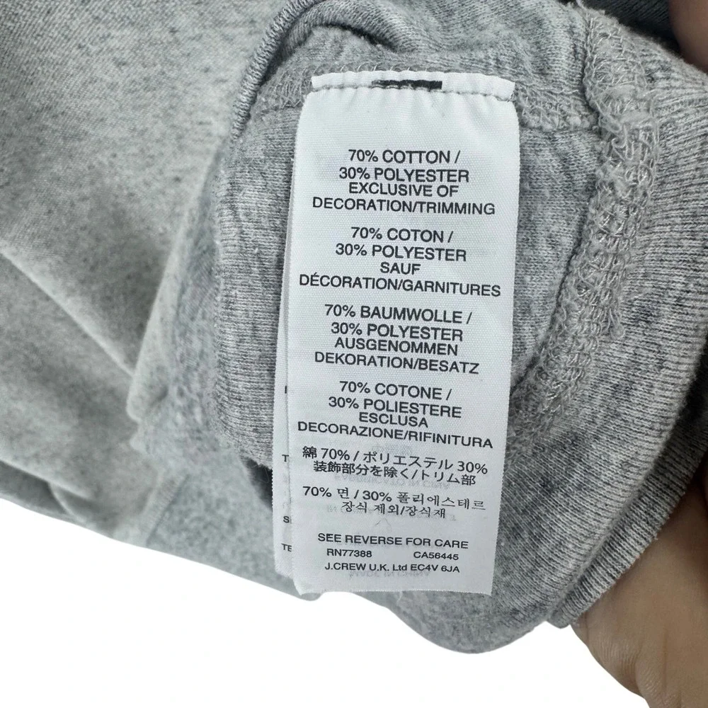J Crew Mens Gray Long Sleeve Crewneck Sweatshirt‎ Pocket XL